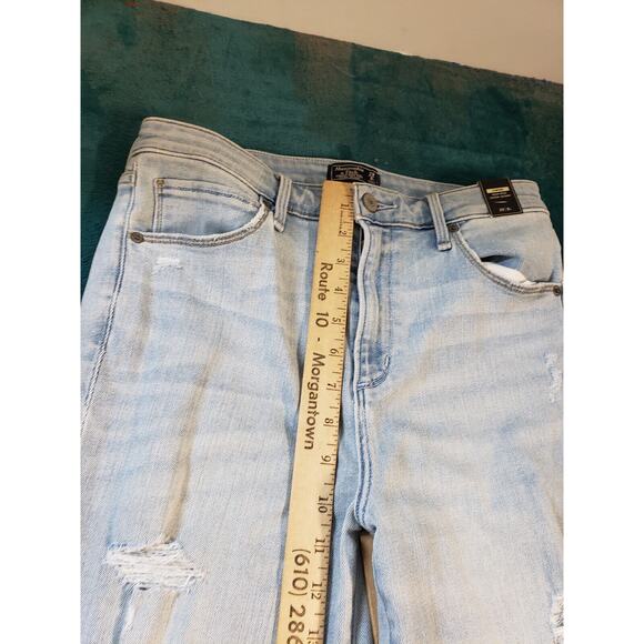 Abercrombie & Fitch Jeans Sz 8 Womens Blue Stretch Fray Hem Simone Skinny NWT - Picture 9 of 15